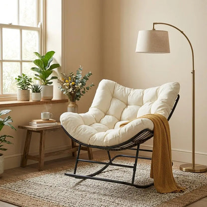 Fauteuil œuf à bascule blanc