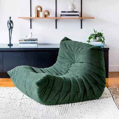 Chauffeuse basse en coton vert sapin