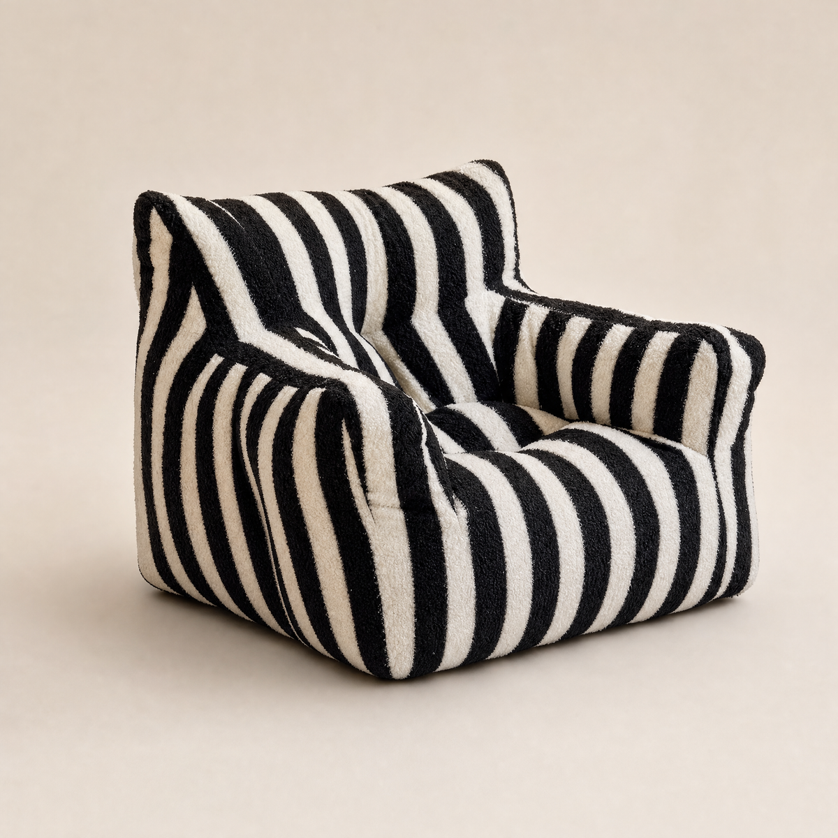 Fauteuil bas une place à rayures noires