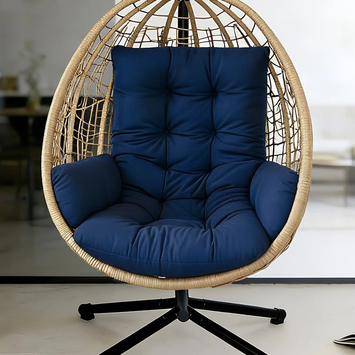 Coussin pour fauteuil œuf suspendu bleu